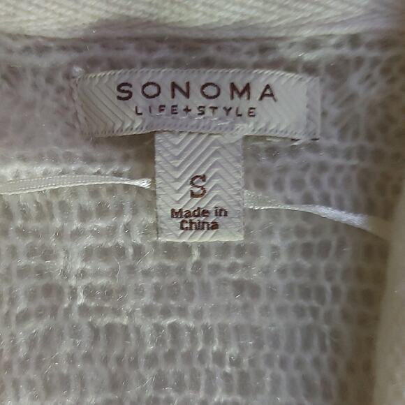 Sonoma Life + Style Cream Cardigan Open Front Sweater S Boho Cottagecore Winter - Picture 6 of 11